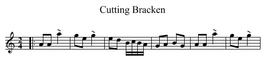 Cutting Bracken - staff notation