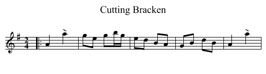 Cutting Bracken - staff notation