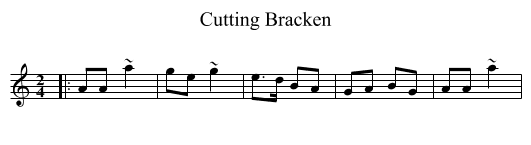 Cutting Bracken - staff notation