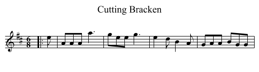 Cutting Bracken - staff notation