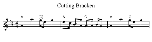 Cutting Bracken - staff notation