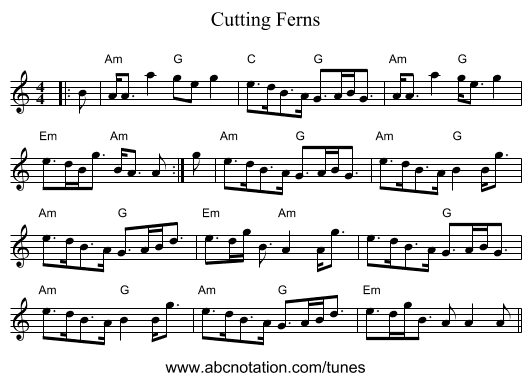 Cutting Ferns - staff notation
