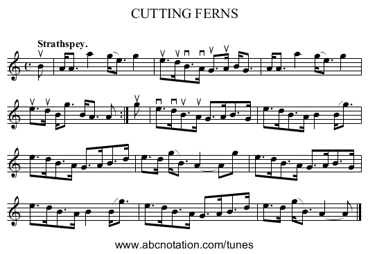 CUTTING FERNS - staff notation