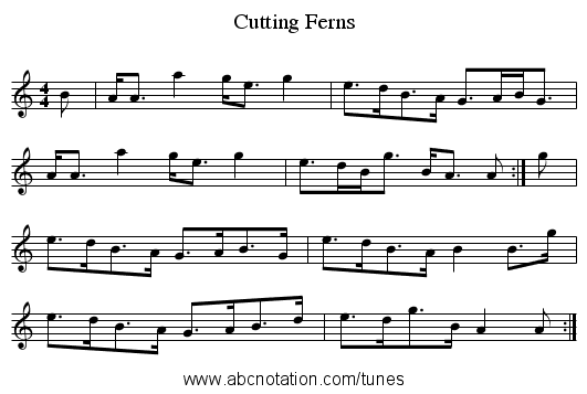 Cutting Ferns - staff notation