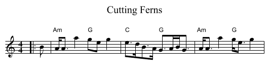 Cutting Ferns - staff notation