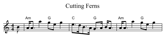 Cutting Ferns - staff notation