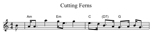 Cutting Ferns - staff notation