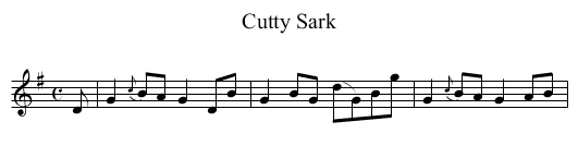 Cutty Sark - staff notation