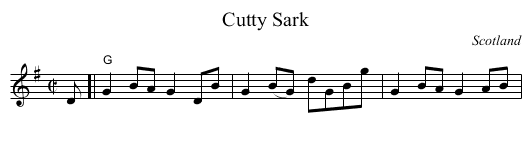 Cutty Sark - staff notation