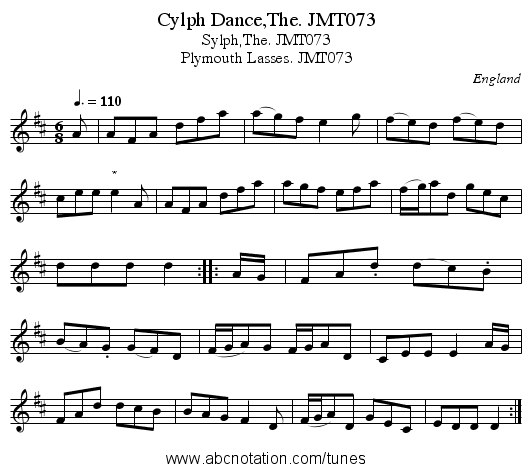 Cylph Dance,The. JMT073 - staff notation
