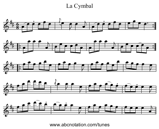 Cymbal, La - staff notation