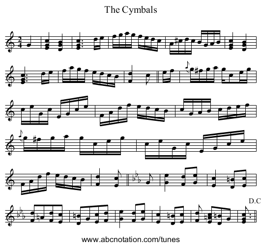 Cymbals, The - staff notation