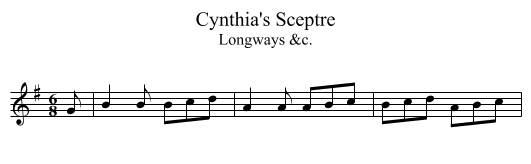 Cynthia's Sceptre - staff notation