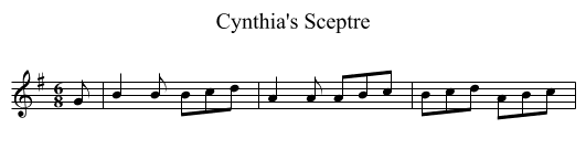 Cynthia's Sceptre - staff notation