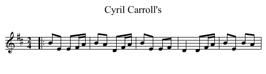 Cyril Carroll's - staff notation