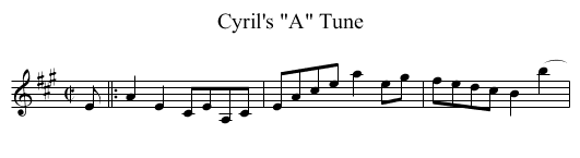Cyril's A Tune - staff notation
