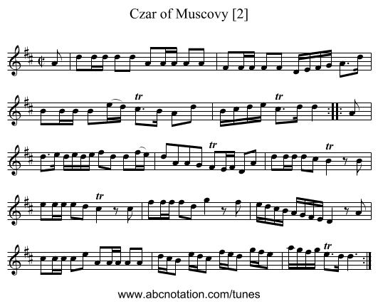 Czar of Muscovy [2] - staff notation