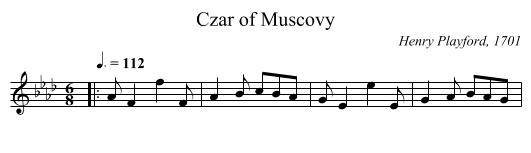Czar of Muscovy - staff notation