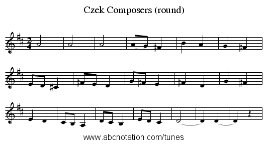 Czek Composers (round) - staff notation