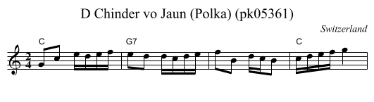 D Chinder vo Jaun (Polka) (pk05361) - staff notation