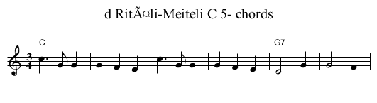 d RitÃ¤li-Meiteli C 5- chords - staff notation