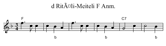 d RitÃ¤li-Meiteli F Anm. - staff notation