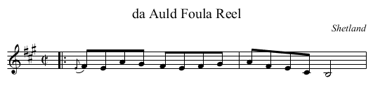 da Auld Foula Reel - staff notation
