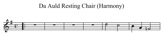 Da Auld Resting Chair (Harmony) - staff notation