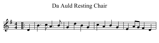 Da Auld Resting Chair - staff notation