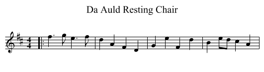 Da Auld Resting Chair - staff notation