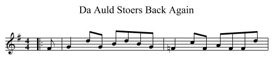 Da Auld Stoers Back Again - staff notation