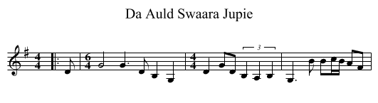 Da Auld Swaara Jupie - staff notation