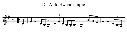 Da Auld Swaara Jupie - staff notation