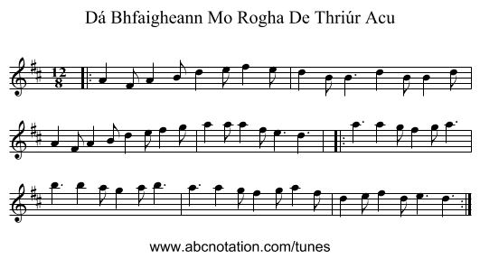 Dá Bhfaigheann Mo Rogha De Thriúr Acu - staff notation