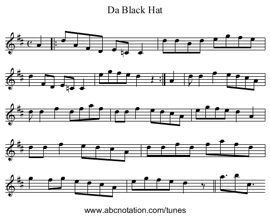 Da Black Hat - staff notation