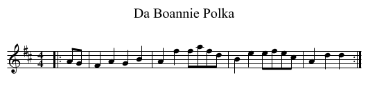 Da Boannie Polka - staff notation