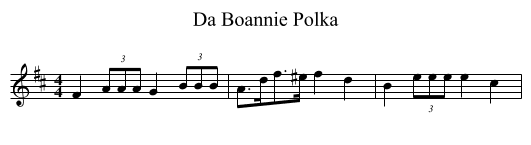 Da Boannie Polka - staff notation