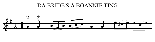 DA BRIDE'S A BOANNIE TING - staff notation