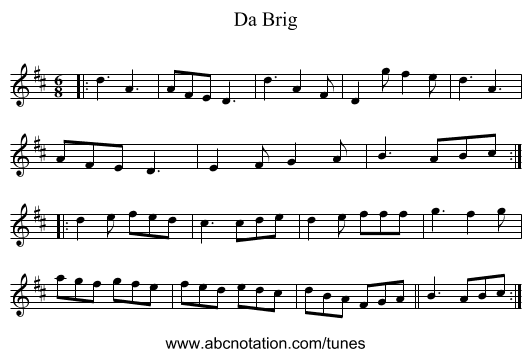 Da Brig - staff notation
