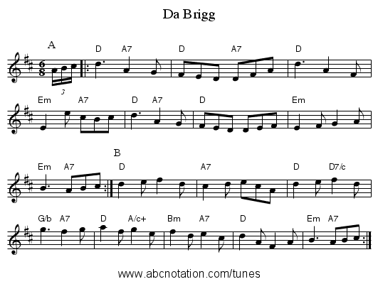 Da Brigg - staff notation