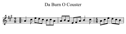Da Burn O Couster - staff notation