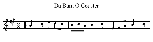 Da Burn O Couster - staff notation