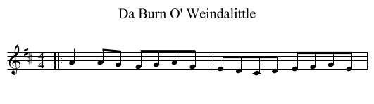 Da Burn O' Weindalittle - staff notation