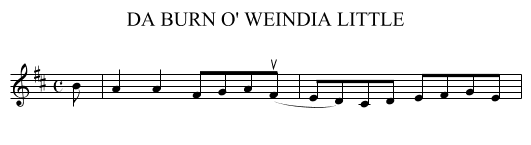 DA BURN O' WEINDIA LITTLE - staff notation
