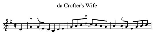 da Crofter's Wife - staff notation