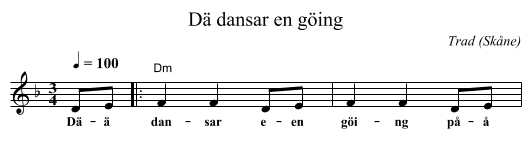 Dä dansar en göing - staff notation