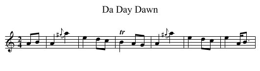 Da Day Dawn - staff notation