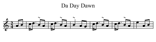 Da Day Dawn - staff notation