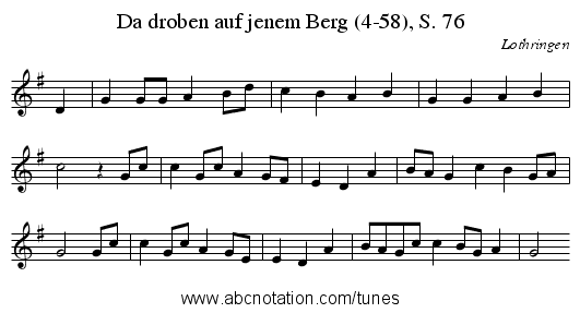 Da droben auf jenem Berg (4-58), S. 76 - staff notation