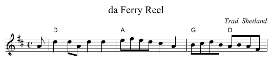 da Ferry Reel - staff notation